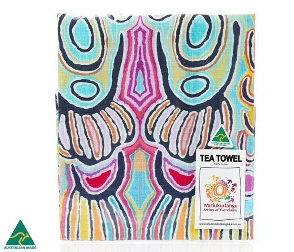 Colourful Aboriginal Art Judy Watson Tea Towel