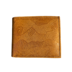 Aboriginal Etched Leather Wallet - Tan