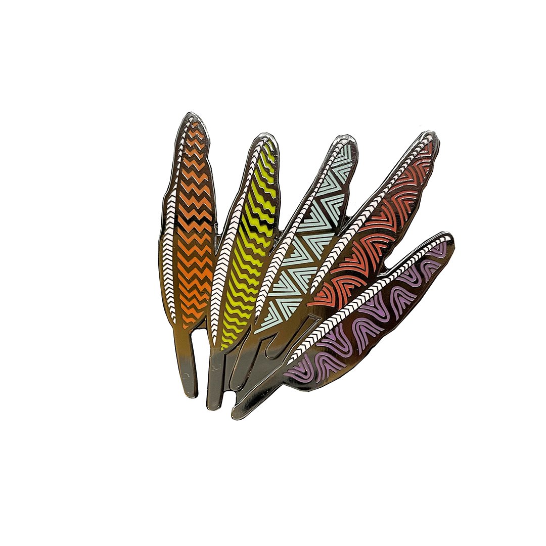 Five Feathers – Aboriginal Pin