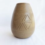 YSB - 'Diamond Ochre' Design Ceramic Vase - Medium