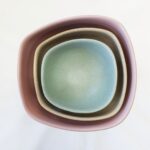 Bush Tucker Ceramic Nesting Bowls - Pink-Sand-Green