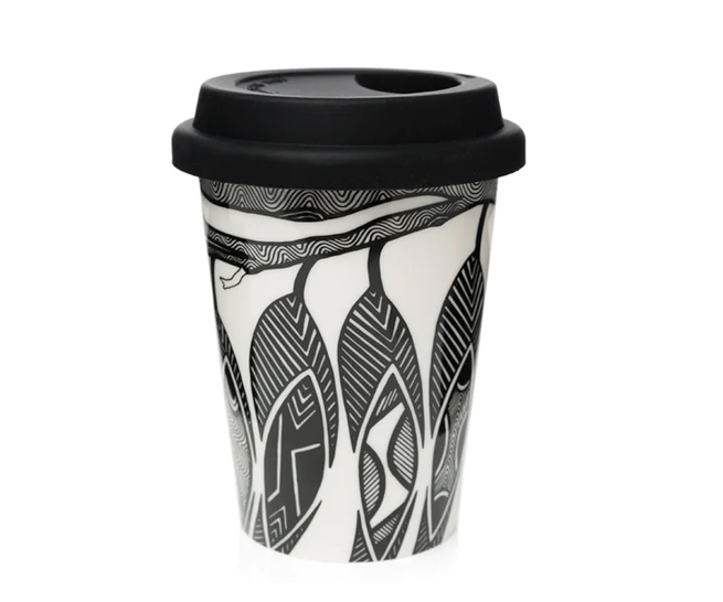 Dancing Wombat Ceramic Travel Coffee Mug