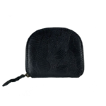 Embossed Leather Coin Purse - Black