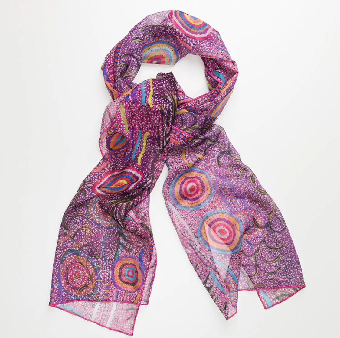 Aboriginal art sheer scarf - Jeanie Ross