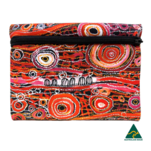 Aboriginal Art Zipped Case – Charmaine Pwerle “Awelye” | Indigenous Cosmetic & Travel Pouch