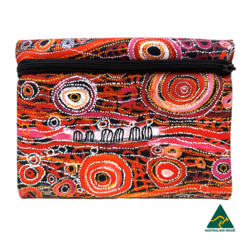 Aboriginal Art Zipped Case – Charmaine Pwerle “Awelye” | Indigenous Cosmetic & Travel Pouch