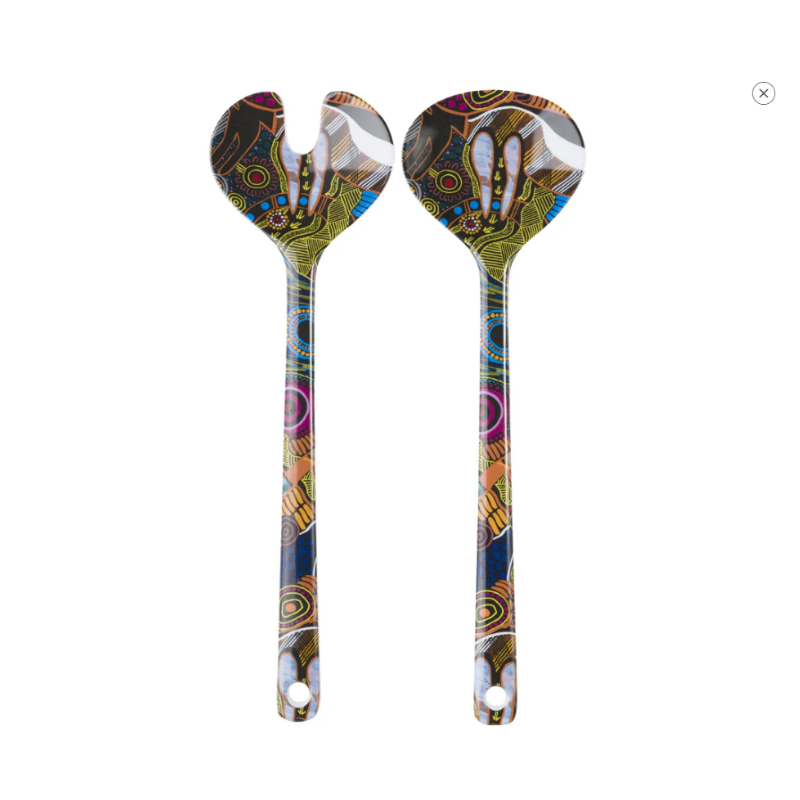 Aboriginal Art Salad Servers - Justin Butler