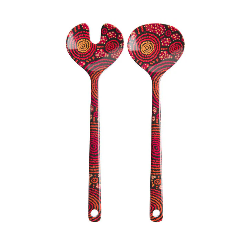 Aboriginal Art Salad Servers - Teddy Gibson